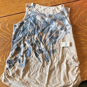 Coldwater Creek Blue and Cream Tank Top